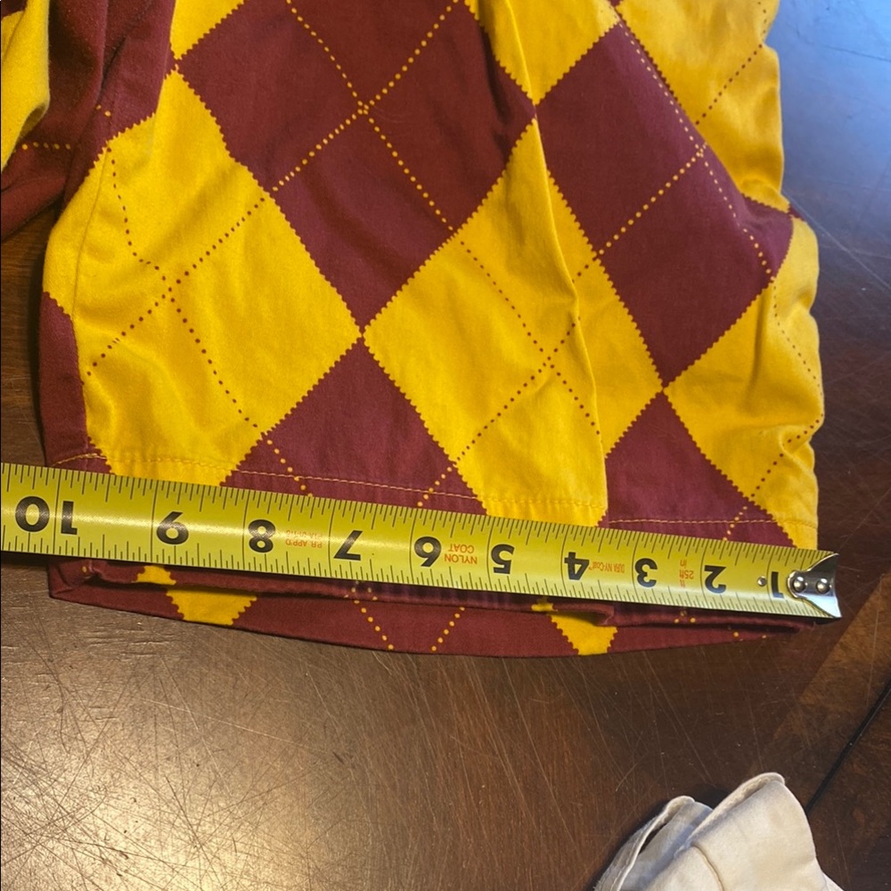 Loudmouth Mens Yellow and Maroon Checkered Shorts - Picture 6 of 6